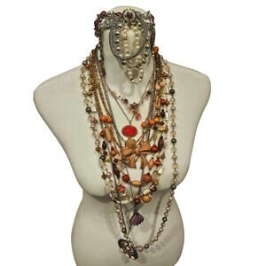 20 ct 1 pound mixed jewelry lot reseller pink brown boho whimsy necklace watches